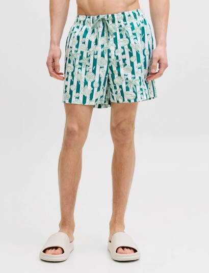 Jack & Jones Jpstmaui Vibes Novelty Aop Swim Short Sn Green XXL