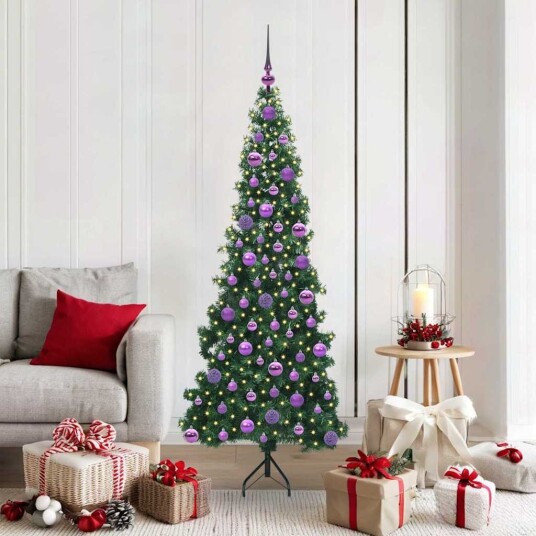 Hjørne Kunstig Jul Tre med 300 LED grønn 180 cm PVC og metall