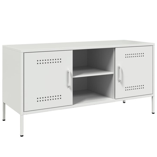  TV-benk hvit 100,5x39x50,5 cm stål 842993