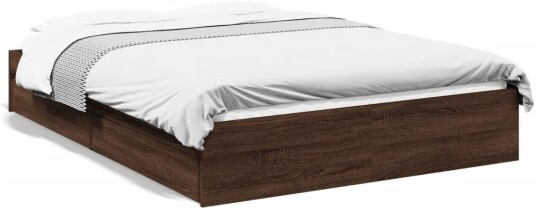 Sengeramme med skuffer brun eik 120x190 cm konstruert tre 8721102623585