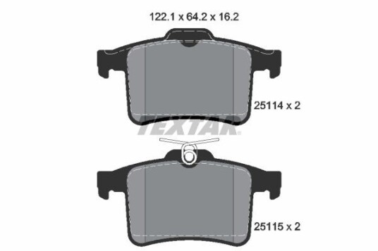 Bremseklosser sett TEXTAR 2511401