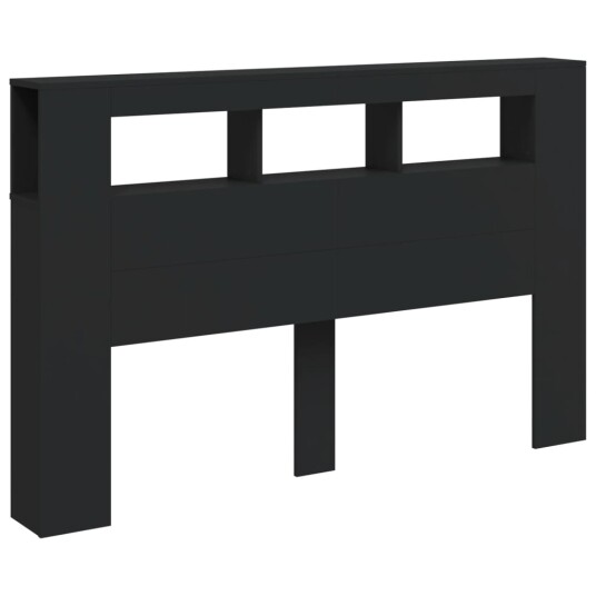 Sengegavl med LED svart 160x18,5x103,5 cm konstruert tre 8721012259362
