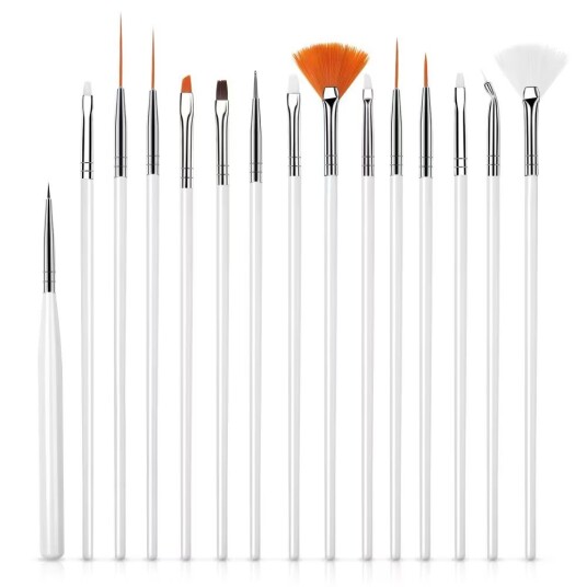 INF Sett med neglebørster for nail art 15 stk INF Sett med neglebørster for nail art 15 stk