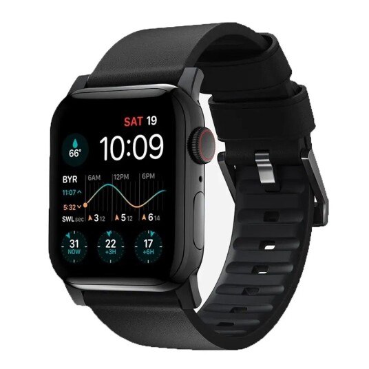Nomad Apple Watch (42/44/SE/45/49mm) Active Band Pro Rem - Black / Black Hardware