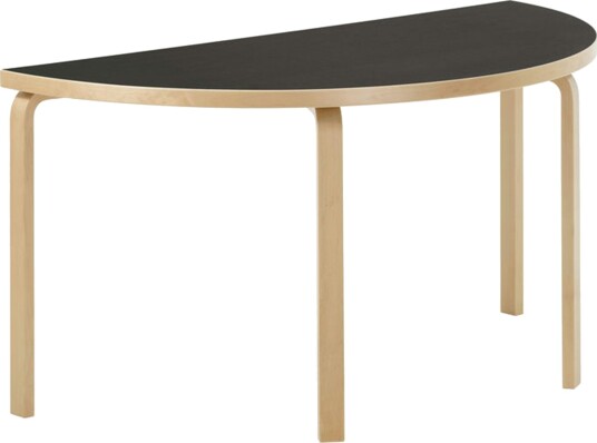 Artek Aalto 96 Bord Halvrund Sort Linoleum Artek Aalto 96 Bord Halvrund Sort Linoleum