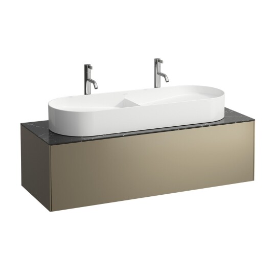 Laufen Sonar Servantskap med 1 skuff 1175x455 mm m/topp Titan/nero marquina