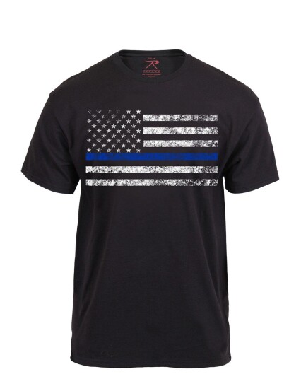 Rothco T skjorte Thin Blue Line Svart Rothco T skjorte Thin Blue Line Svart
