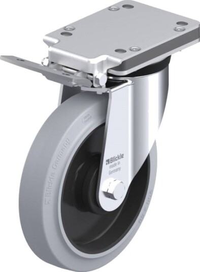 Blickle 638452 Lk-Poev 200Ka-Is-Sg Styrehjul Med Bremse Hjuldiameter 200 Mm, Bæreevne (Maks.) 500 Kg, 1 Stk
