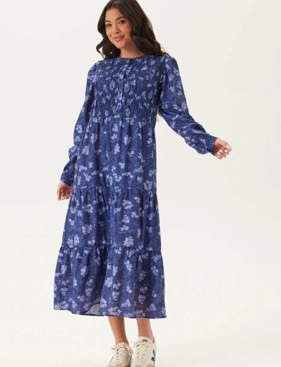 Bubbleroom Smock Midi Dress   Navy   36 38