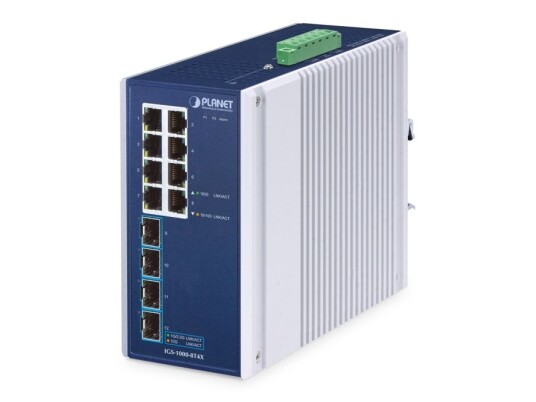 Planet Ip30 Industrial 8-Port, Uhåndtert, Gigabit Ethernet (10/100/1000), Kan Monteres På Vegg