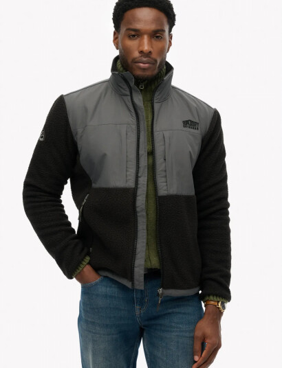 Superdry Polar Fleece Hybrid Trekker   Black   XL