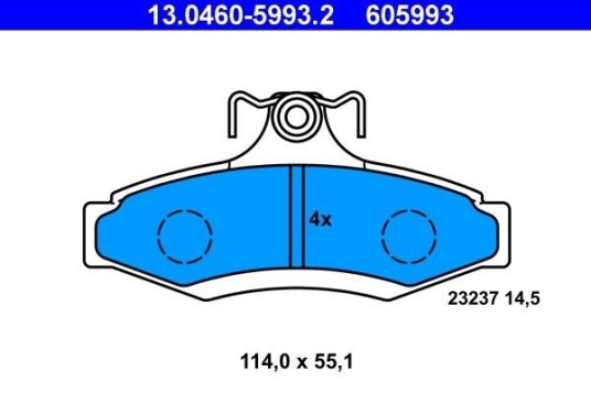 Bremseklosser ATE 13.0460-5993.2 Bremseklosser ATE 13.0460-5993.2