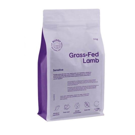 Buddy Petfoods 5 kg Grass-Fed Lam Kornfritt Tørrfôr for Hunder Buddy Petfoods 5 kg Grass-Fed Lam Kornfritt Tørrfôr for Hunder