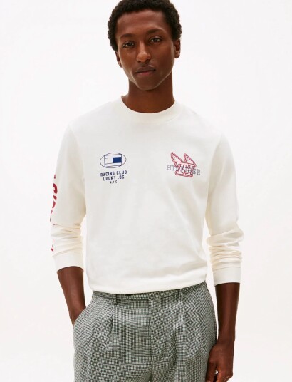 Tommy Hilfiger Modern Athleisure Ls Tee White XL Tommy Hilfiger Modern Athleisure Ls Tee White XL