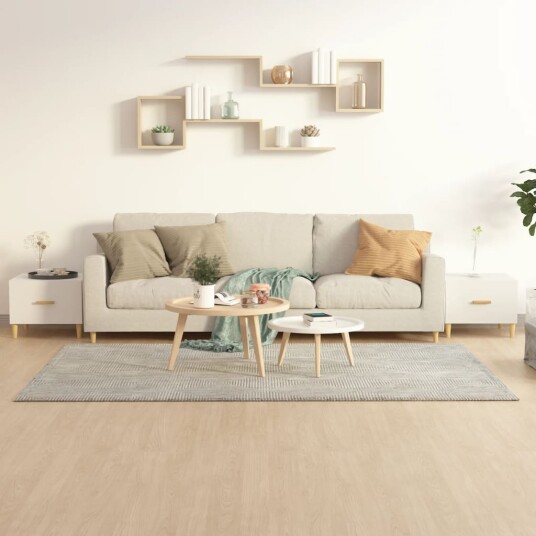 vidaXL Salongbord 2 stk høyglans hvit 50x50x40 cm konstruert tre vidaXL Salongbord 2 stk høyglans hvit 50x50x40 cm konstruert tre