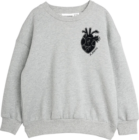 Mini Rodini Heart Application Sweatshirt Grey 140/146