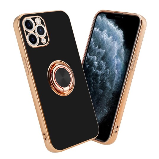 Cadorabo Deksel Til Apple Iphone 11 Pro Med Ring Etui Av Fleksibel Tpu-Silikon, Med Kamerabeskyttelse Magnetisk Bilholder Cadorabo Deksel Til Apple Iphone 11 Pro Med Ring Etui Av Fleksibel Tpu-Silikon, Med Kamerabeskyttelse Magnetisk Bilholder