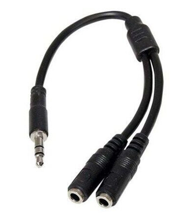 StarTech 3.5mm Lydsplitter Kabel 0.2m Svart - Stereo Minijack Hann til 2x Hunn