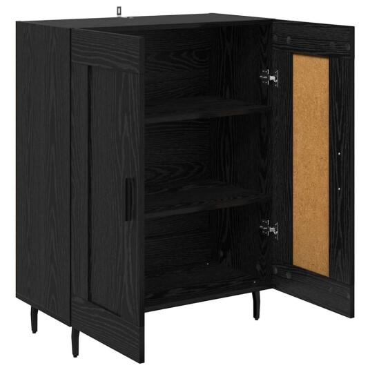 Serviesskap Svart Eik 69,5 x 34 x 90 cm Ingeniørtre og jern Serviesskap Svart Eik 69,5 x 34 x 90 cm Ingeniørtre og jern