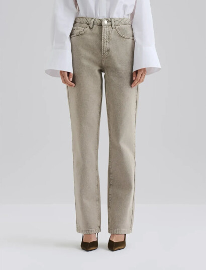 Malina Classic Straight Jeans - Beige - 28 x 30