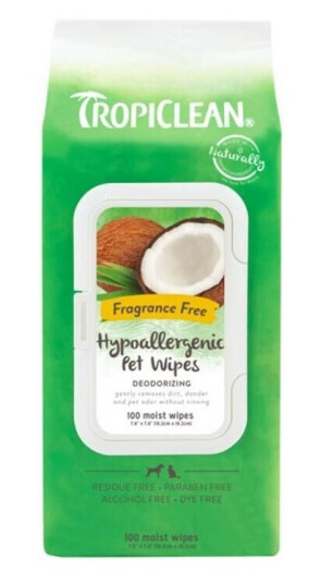 Tropiclean Tropiclean Hypoallergenic Wipes Til Hund Og Katt 100 Stk Tropiclean Tropiclean Hypoallergenic Wipes Til Hund Og Katt 100 Stk
