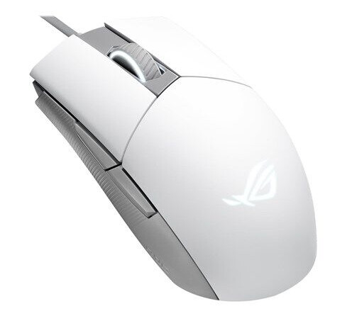 ASUS ROG Strix Impact II Moonlight White - Gaming mus - Optisk - 5 - Hvit med grønt lys