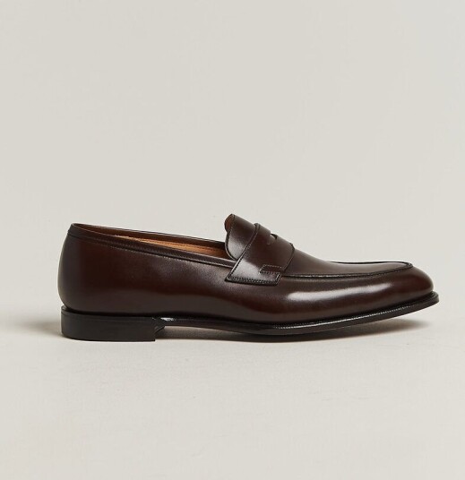 Crockett & Jones Crawford Handgrade Penny Loafer Dk Brown Antique Calf