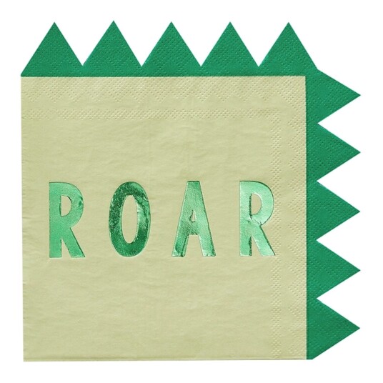 Ginger Ray Servietter Dinosaur Metallic - 16-pakning