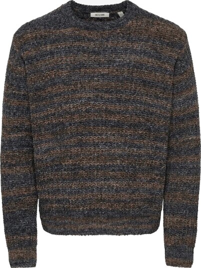 ONLY & SONS Onshank Rlx Crew Neck Knit   BLACK   XXL