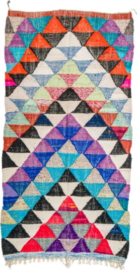 Marokkansk Boucherouite teppe 130 x 250 cm Størrelse: 130 x 250 cm