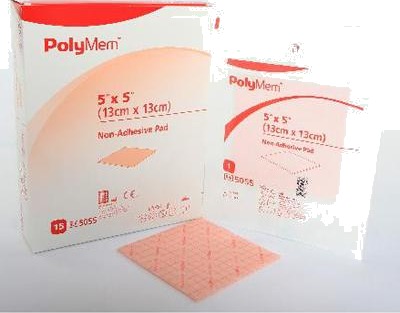PolyMem bandasje uten fikseringstape 13 x 13 cm 15 stk