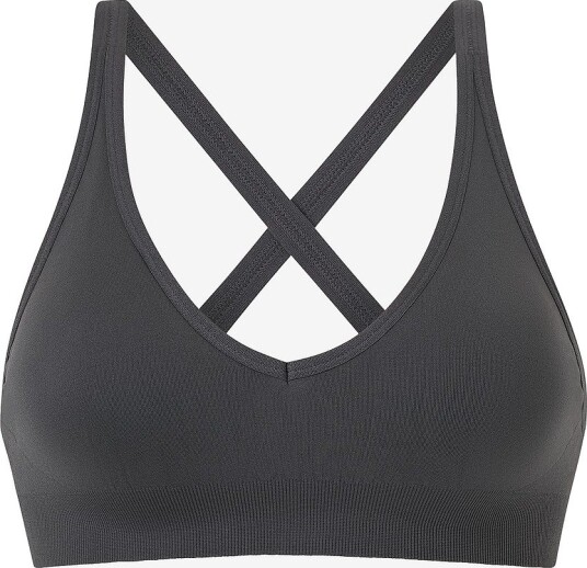 Drop of Mindfulness Signature Seamless V Shape Bra   Grey   L