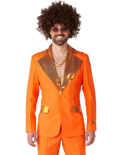 Oppo Orange Disco Dress med Gulldetaljer Suitmeister Medium