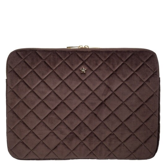 DARK Velvet Quilted Mac Cover Chocolate Brown DARK Velvet Quilted Mac Cover Chocolate Brown