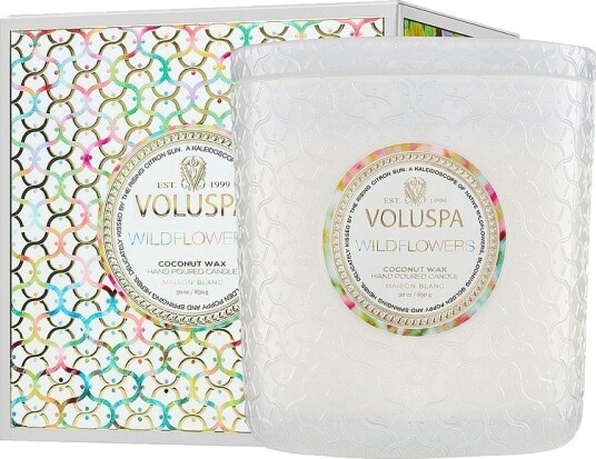 Voluspa Wildflowers Boxed Luxe Jar Candle 80H Hvit