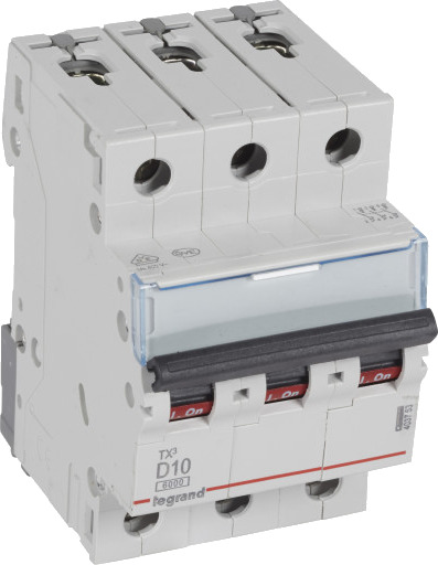 Legrand TX³ MCB automatsikring D10 3P 3M 6kA