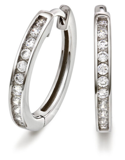 Pan Jewelry, Øreringer i 925 sølv med zirkonia Pan Jewelry, Øreringer i 925 sølv med zirkonia