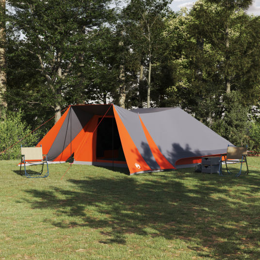 Tipi telt med tak Grå og Oransje 660 x 456 x 200 cm taft