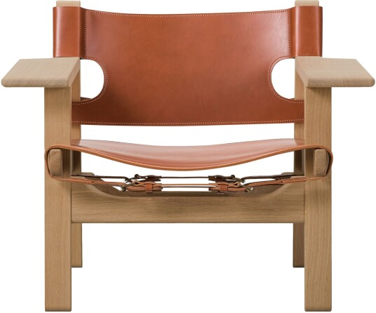 Fredericia Fredericia Furniture The Spanish Chair Oljad Ek Cognac Läder Lenestoler Børge Mogensen Brun Lær/tre