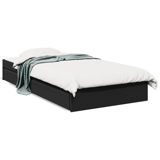  Sengeramme med skuffer svart 75x190 cm konstruert tre 8721102623677