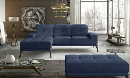 Hjørnesofa Eltap Torrense 265x175x98 cm Soro 76 Blå Venstre