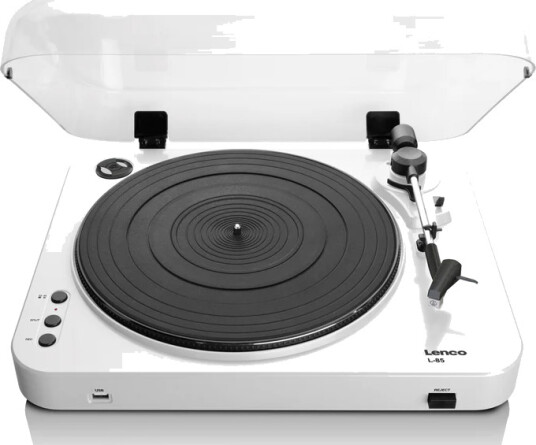 Lenco L-85 Manuell Remdrevet Platespiller med USB-Hvit Lenco L-85 Manuell Remdrevet Platespiller med USB-Hvit
