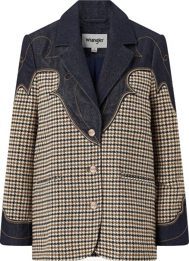 Wrangler Houndstooth Blazer Beige XL x 00