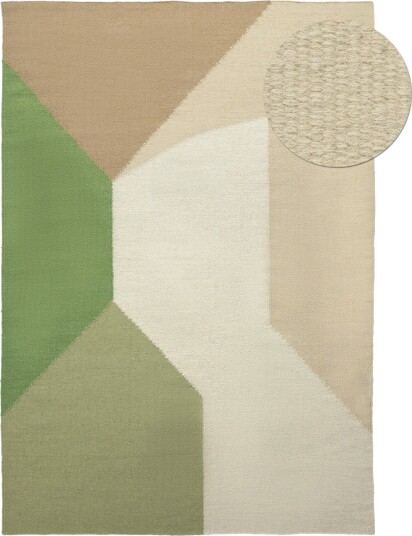 Ullteppe   Aveiro grønn/multi Størrelse: 80 x 150 cm