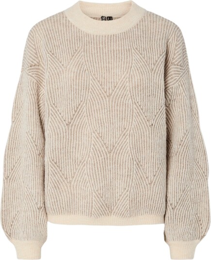 Pieces Pcjenna Ls O Neck Knit Noos Bc   WHITECAP GRAY   L
