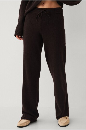 Ellos STUDIO Bukser Soft Plain Knitted Pants Strai Brun