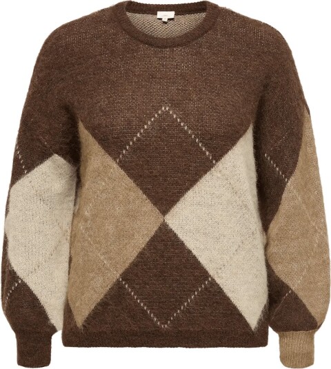 ONLY Carmakoma Carnoeme Jq Ls O Neck Knt Noos CHESTNUT 54