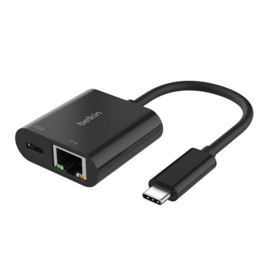 Belkin - Nettverksadapter - Usb-C - Gigabit Ethernet X 1 + Usb-C (Bare Strøm) X 1