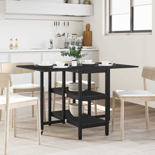 vidaXL Spisebord 122 x 80 x 76,5 cm Konstruert tre Svart eik vidaXL Spisebord 122 x 80 x 76,5 cm Konstruert tre Svart eik