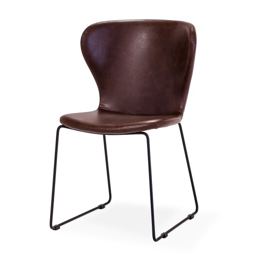 Torkelson Wing stol brun Brun Svart metall underrede